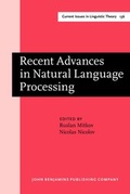 Cover: Recent Advances in Natural Language Processing - John Benjamins Publishing Co