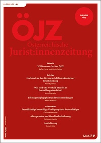 Abbildung von: Österreichische Jurist:Innenzeitung ÖJZ - Manz