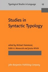 Enlarge image Cover: Studies in Syntactic Typology - John Benjamins Publishing Co