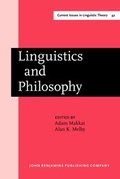 Cover: Linguistics and Philosophy - John Benjamins Publishing Co
