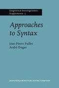 Cover: Approaches to Syntax - John Benjamins Publishing Co