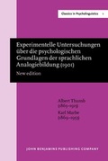 Cover: Experimentelle Untersuchungen ueber die psychologischen Grundlagen der sprachlichen Analogiebildung (1901) - John Benjamins Publishing Co