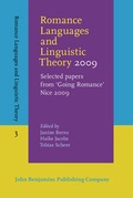 Cover: Romance Languages and Linguistic Theory 2009 - John Benjamins Publishing Co