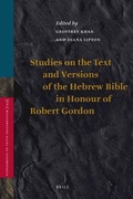 Cover: Studies on the Text and Versions of the Hebrew Bible in Honour of Robert Gordon - Brill