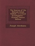 Cover: The Sources of the Midrash Echah Rabbah - Nabu Press