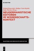Cover: Neugermanistische Editoren im Wissenschaftskontext - De Gruyter