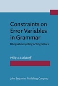 Cover: Constraints on Error Variables in Grammar - John Benjamins Publishing Co