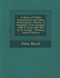 Cover: A Diary of Public Transactions and Other Occurrences, Chiefly in Scotland, from January 1650 to June 1667 [Ed. by D. Laing]. - Nabu Press