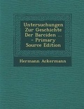 Cover: Untersuchungen Zur Geschichte Der Barciden ... - Nabu Press