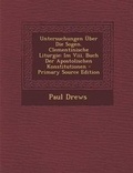 Cover: Untersuchungen Uber Die Sogen. Clementinische Liturgie - Nabu Press