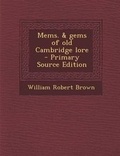 Cover: Mems. & Gems of Old Cambridge Lore - Nabu Press