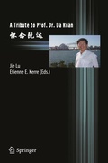Cover: A Tribute to Prof. Dr. Da Ruan - Springer