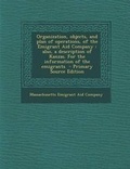 Cover: Organization, Objects, and Plan of Operations, of the Emigrant Aid Company - Nabu Press