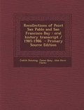 Cover: Recollections of Point San Pablo and San Francisco Bay - Nabu Press