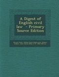 Cover: A Digest of English Civil Law - Nabu Press