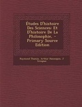Cover: Etudes D'Histoire Des Sciences - Nabu Press