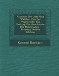 Cover: Reinmar Der Alte Und Walther Von Der Vogelweide - Nabu Press
