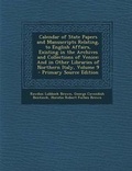 Cover: Calendar of State Papers and Manuscripts Relating, to English Affairs, Existing in the Archives and Collections of Venice - Nabu Press