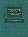 Cover: Sadoleto on Education - Nabu Press