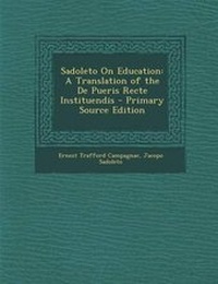 Enlarge image Cover: Sadoleto on Education - Nabu Press