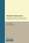 Cover: Aramaica Qumranica - Brill