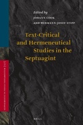 Cover: Text-Critical and Hermeneutical Studies in the Septuagint - Brill