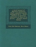 Cover: A Brief Account of Ibbetson's Geometric Chuck, Manufactured by Holtzapffel & Co. - Nabu Press