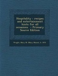 Cover: Hospitality - Nabu Press
