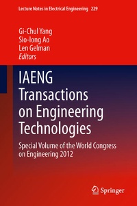 Enlarge image Cover: IAENG Transactions on Engineering Technologies - Springer