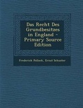 Cover: Das Recht Des Grundbesitzes in England - Nabu Press