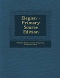 Cover: Elegien - Nabu Press