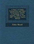 Cover: A Diary of Public Transactions and Other Occurrences - Nabu Press