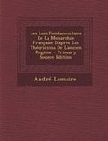 Cover: Les Lois Fondamentales de La Monarchie Francaise D'Apres Les Theoriciens de L'Ancien Regime - Nabu Press