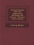 Cover: Untersuchungen Uber Die Allgemeinen Storungen Der Feronia - Nabu Press