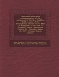 Cover: Centennial Celebration Commemorative of the Settlement of the REV. Thaddeus Dodd as Pasor of the Presbyterian Church of Ten Mile in September, 1779 - Nabu Press