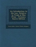 Cover: An Introduction to the Law, Relative to Trials at Nisi Prius - Nabu Press