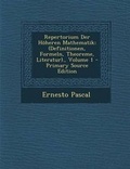 Cover: Repertorium Der Hoheren Mathematik - Nabu Press