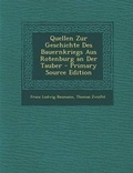 Cover: Quellen Zur Geschichte Des Bauernkriegs Aus Rotenburg an Der Tauber - Nabu Press