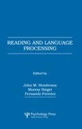 Cover: Reading and Language Processing - Psychology Press Ltd