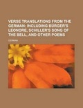 Cover: Verse Translations from the German - Rarebooksclub.com