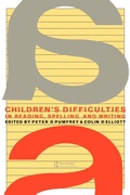 Cover: Children's Difficulties In Reading, Spelling and Writing - Routledge Falmer