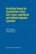 Cover: Oscillation Theory for Second Order Linear, Half-Linear, Superlinear and Sublinear Dynamic Equations - Springer