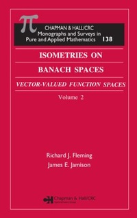 Enlarge image Cover: Isometries in Banach Spaces - Chapman & Hall/CRC