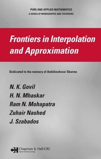 Enlarge image Cover: Frontiers in Interpolation and Approximation - Chapman & Hall/CRC