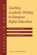 Cover: Teaching Academic Writing in European Higher Education - Kluwer Academic Publishers