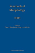 Cover: Yearbook of Morphology 2003 - Springer