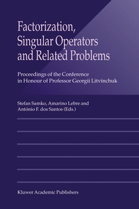 Abbildung von: Factorization, Singular Operators and Related Problems - Kluwer Academic Publishers