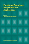 Cover: Functional Equations, Inequalities and Applications - Kluwer Academic Publishers