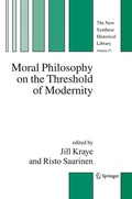 Cover: Moral Philosophy on the Threshold of Modernity - Springer
