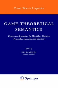Enlarge image Cover: Game-Theoretical Semantics - Kluwer Academic Publishers